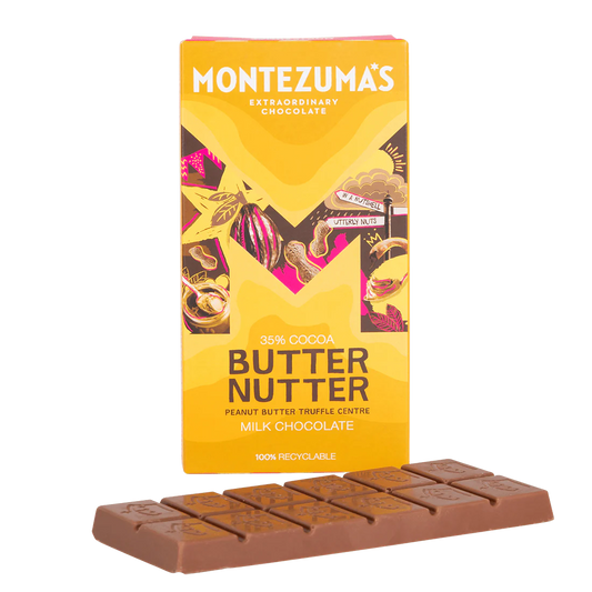 Montezuma's Butter Nutter - Peanut Butter Truffle Centre Milk Chocolate Bar 90G
