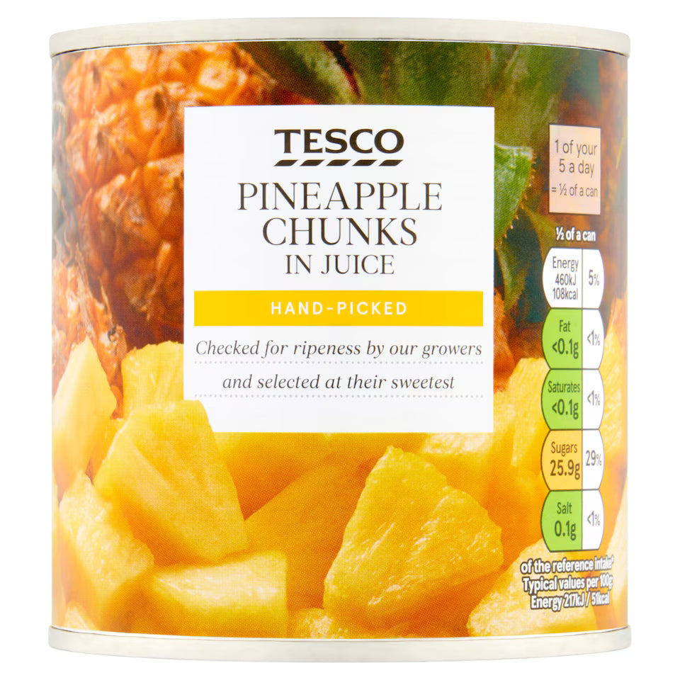 Tesco Pineapple Chunks In Juice, 425g