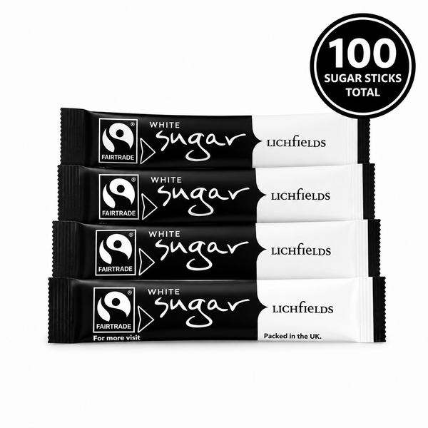 Lichfields Fairtrade White Cane Sugar Sticks 2g (Pack of 100)