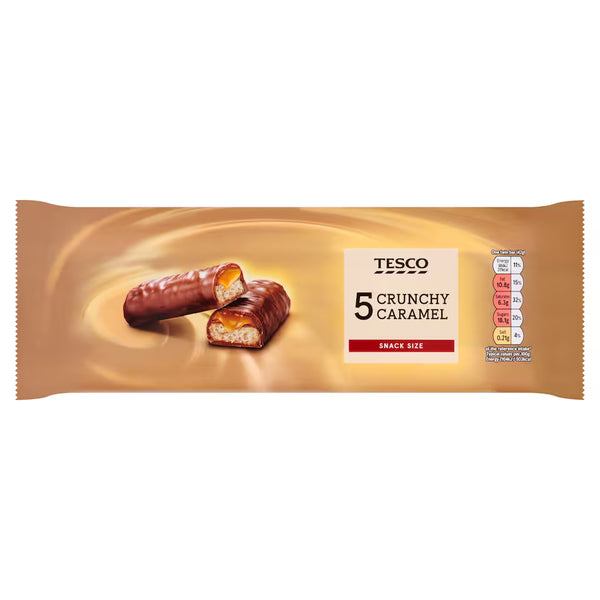 Tesco 5 Crunchy Caramel Chocolate Bars, 42g