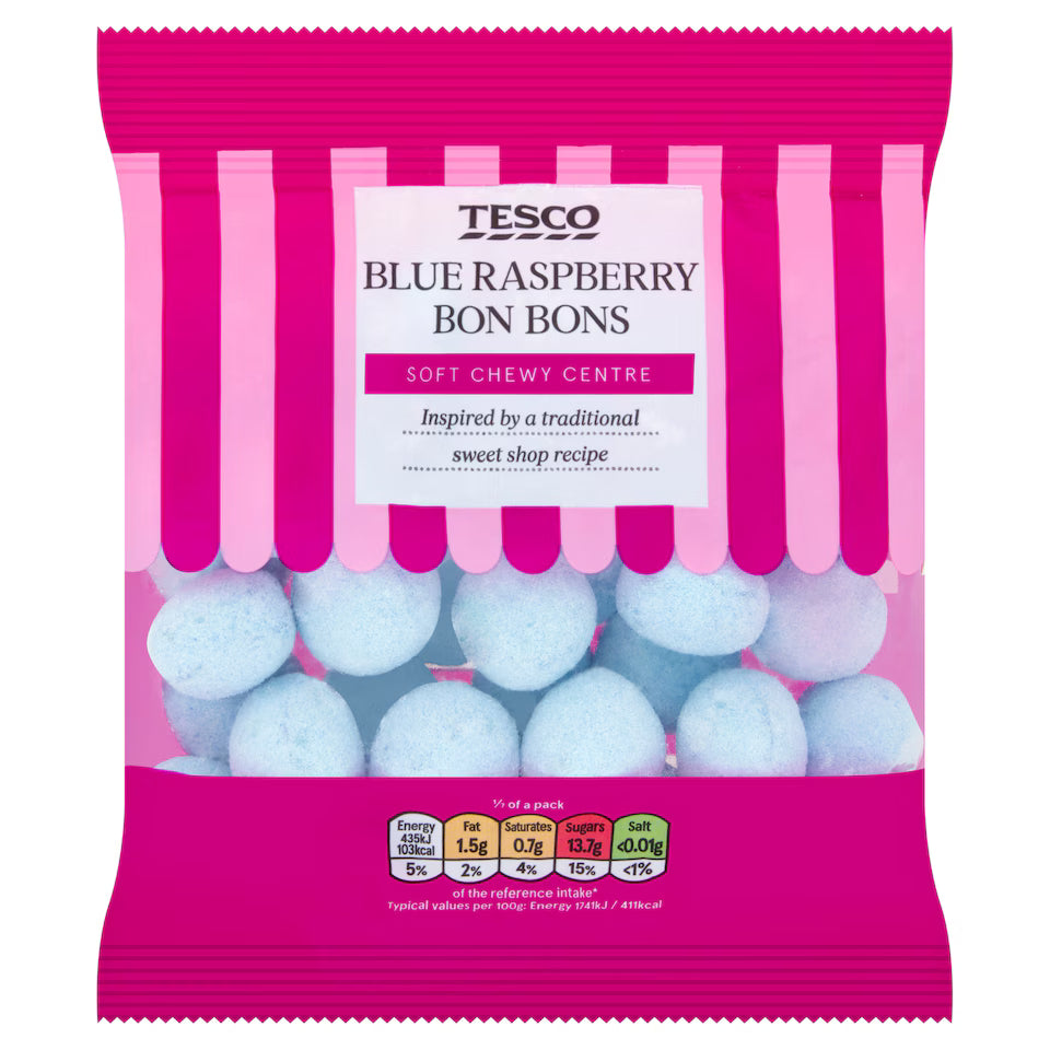 Tesco Blue Raspberry Bon Bons, 175g
