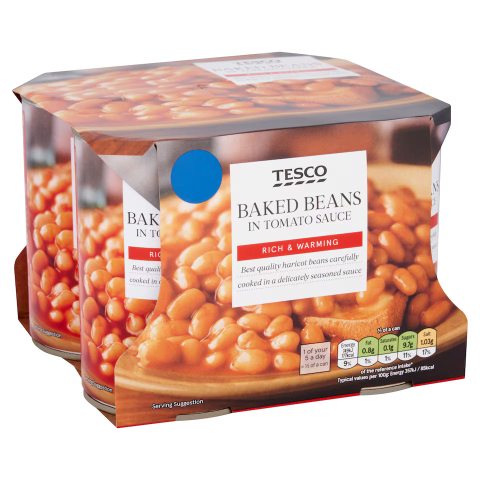 Tesco Baked Beans In Tomato Sauce, 4X420g