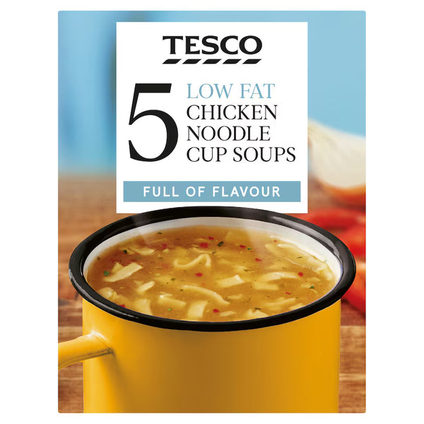 Tesco 5 Low Fat Chicken Noodle Cup Soup, 65g