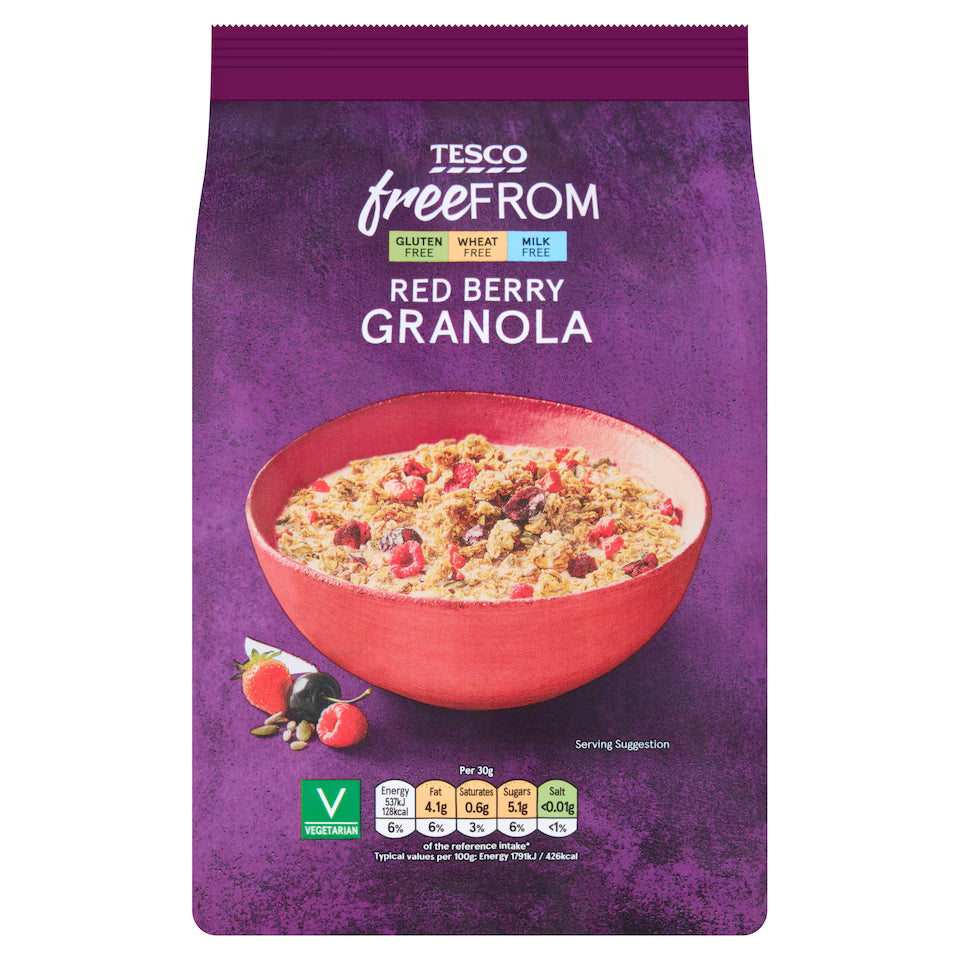 Tesco Free From Red Berry Granola, 350g