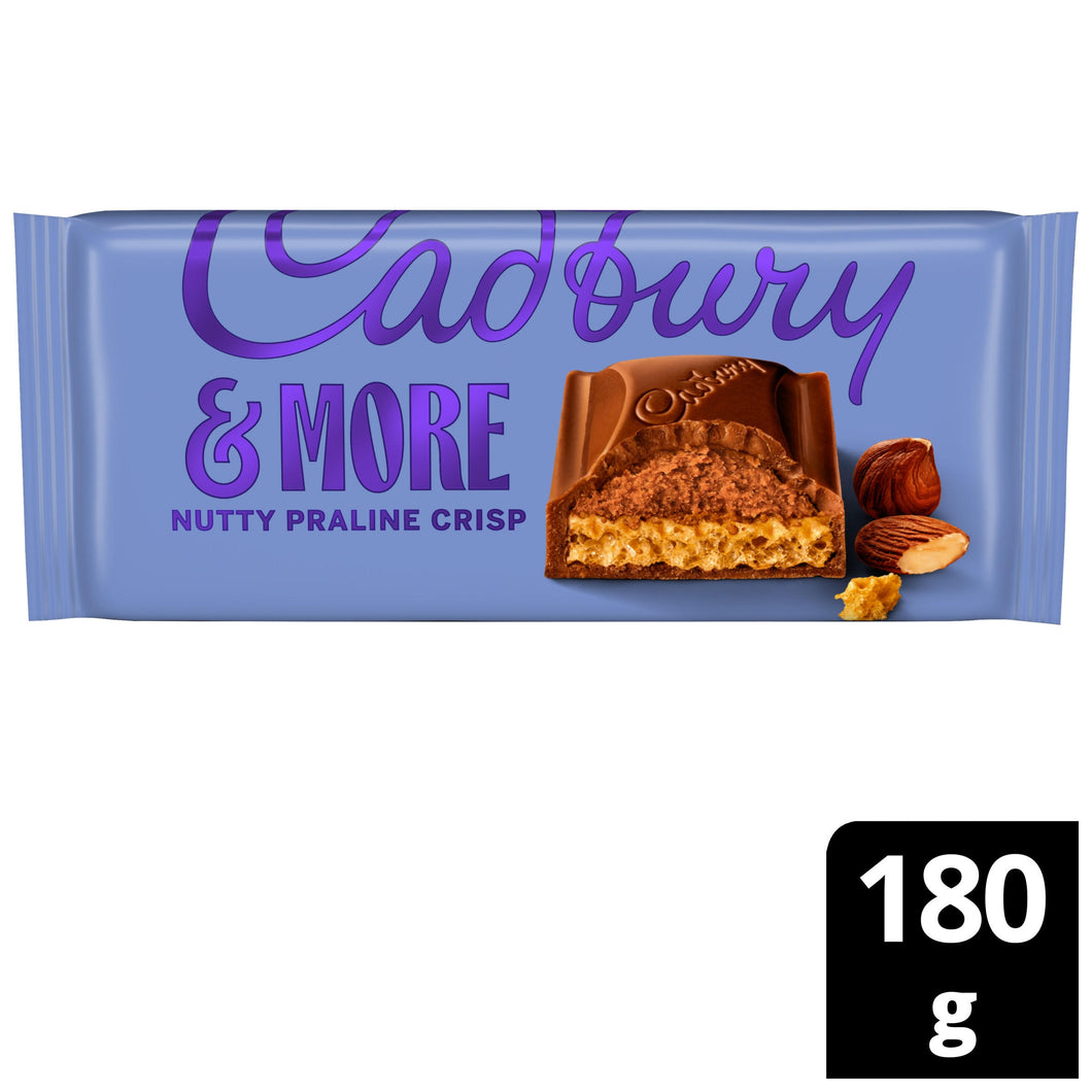 Cadbury &More Nutty Praline Crisp Chocolate Bar 180 g