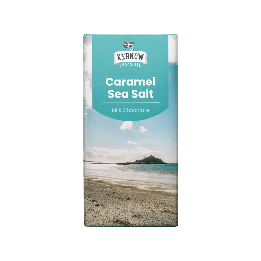 Kernow Chocolate Caramel Sea Salt Milk Chocolate Bar 100g