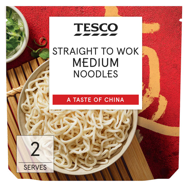 Tesco Straight To Wok Medium Noodles, 300g