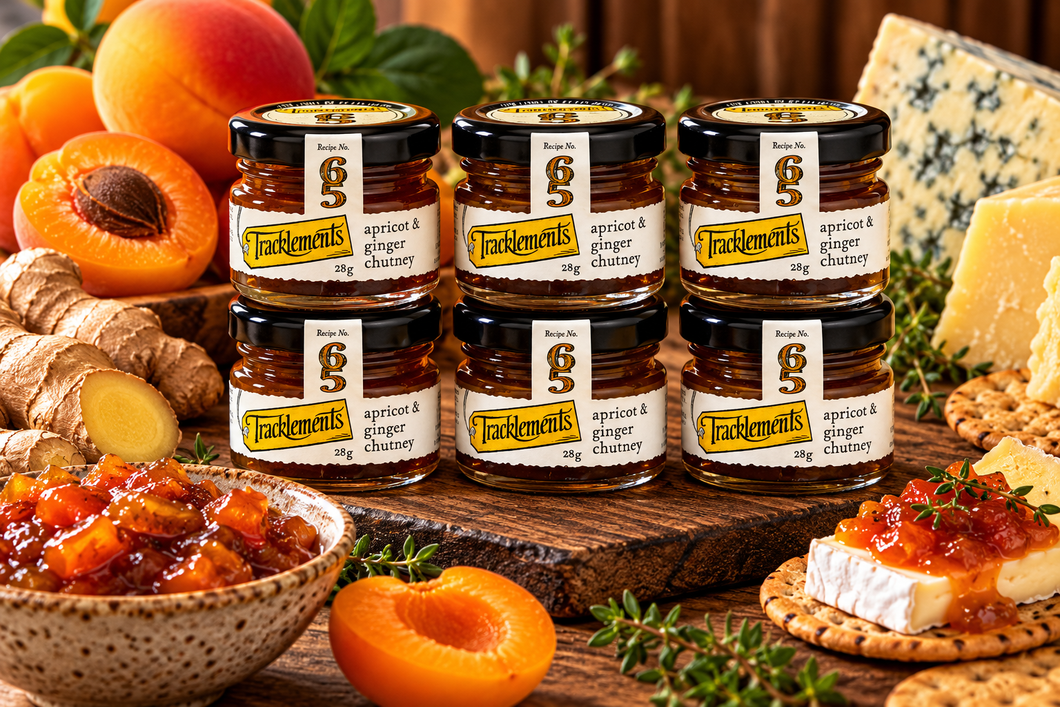 Tracklements Apricot & Ginger Chutney Mini  28g - Pack of 6