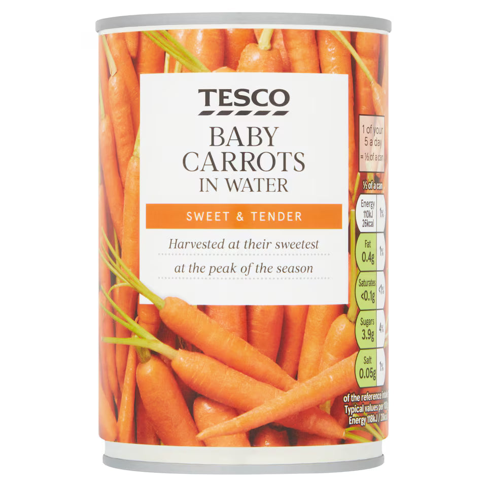 Tesco Baby Carrots In Water, 300g