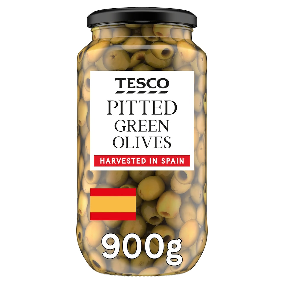 Tesco Pitted Green Olives 900G