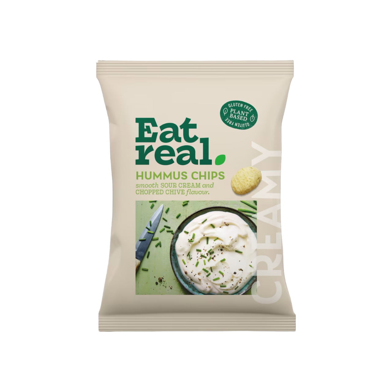Eat Real Hummus Chips - Smooth Sour Cream & Chopped Chive Flavour 110g