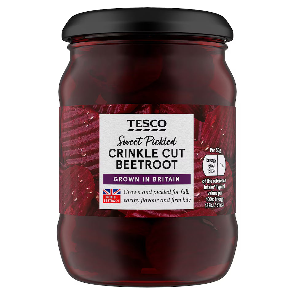 Tesco Sweet Pickled Crinkle Cut Beetroot, 340g