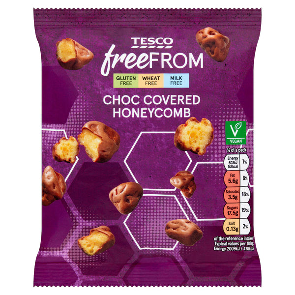 Tesco Free From Chocolate Coated Honeycomb, 119g