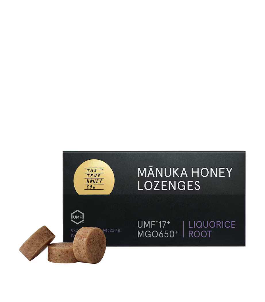 The True Honey Co Mānuka Honey Lozenges with Bluenesse and Lemon (8 Capsules)