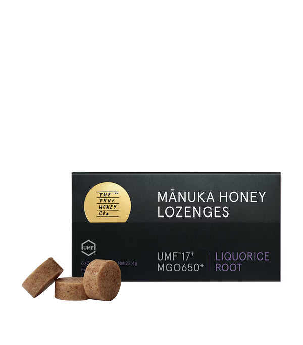 The True Honey Co Mānuka Honey Lozenges with Bluenesse and Lemon (8 Capsules)