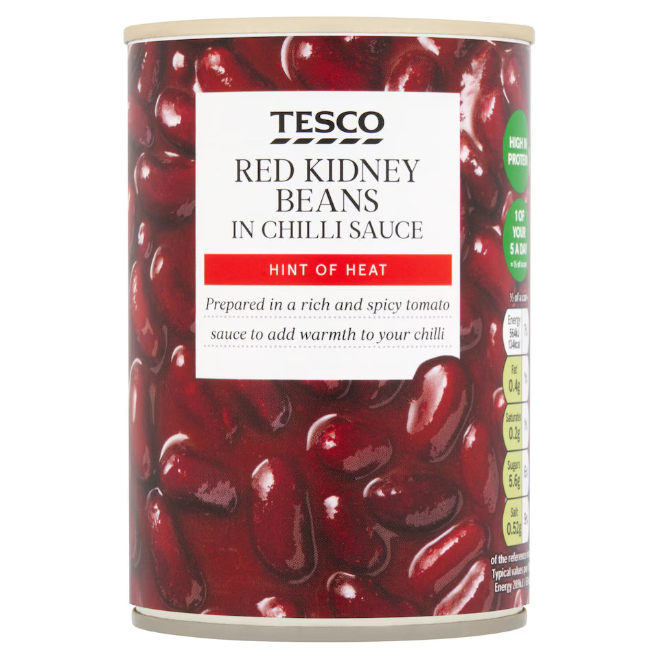 Tesco Red Kidney Beans In Chilli, 390g
