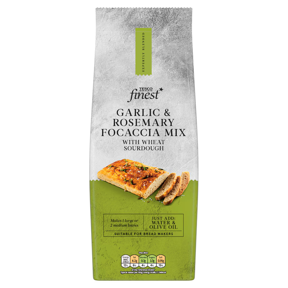 Tesco Finest Garlic & Rosemary Focaccia Mix, 500g