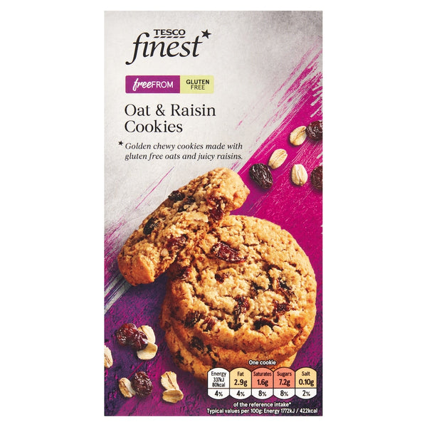 Tesco Free From Oat & Raisin Cookies, 150g