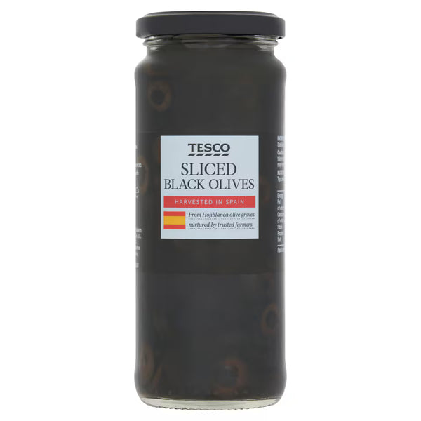 Tesco Sliced Black Olives In Brine, 340g
