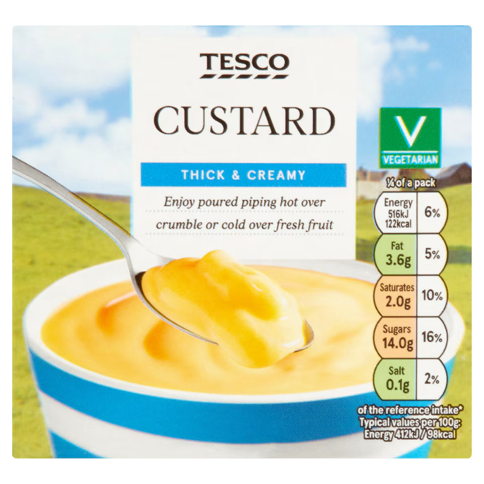 Tesco Ready To Serve Custard, 500g