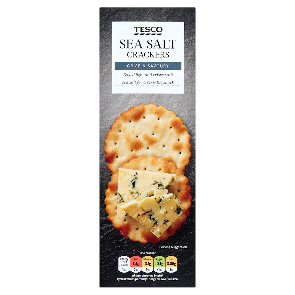 Tesco Sea Salt Crackers, 185g