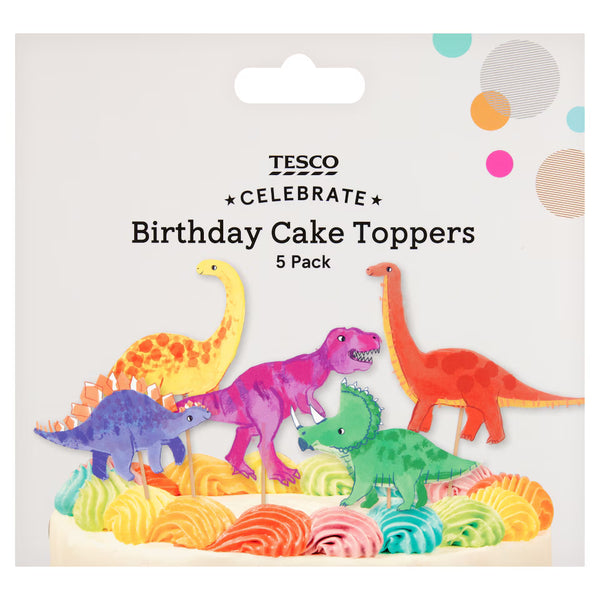 Tesco Dinosaur Birthday Cake Toppers 5 Pack