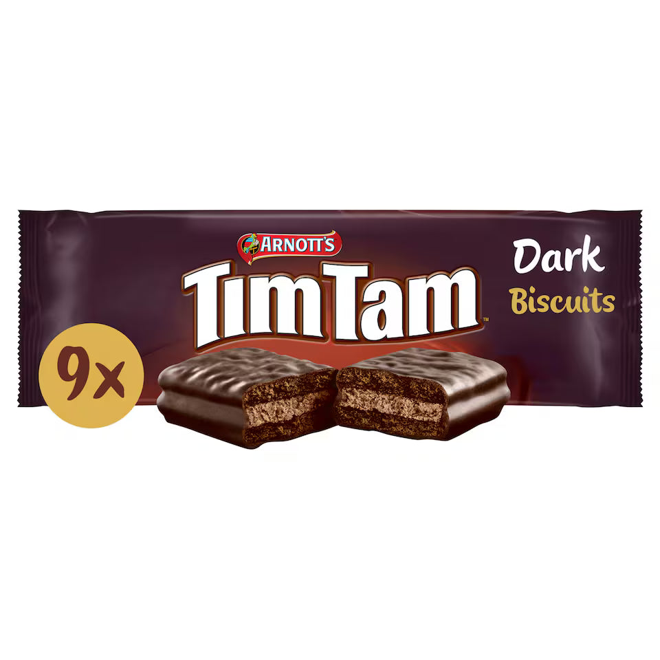 Tim Tam 9 Dark Chocolate Biscuit Bars, 163g