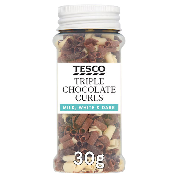 Tesco Triple Chocolate Curls, 30g