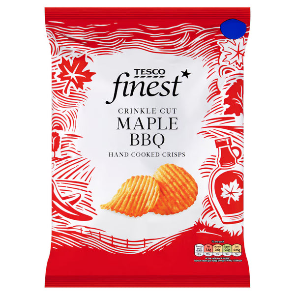 Tesco Finest Maple BBQ Crinkle Cut Handcooked Crisps, 150g