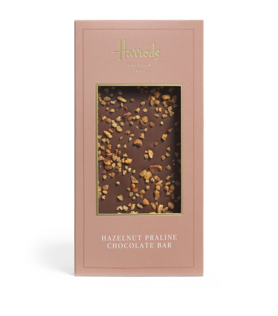 Harrods Filled and Topped Hazelnut Praline Milk Chocolate Bar - 120g