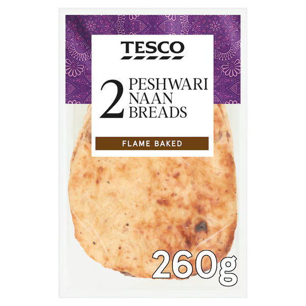 Tesco 2 Peshwari Naan Breads, 260g