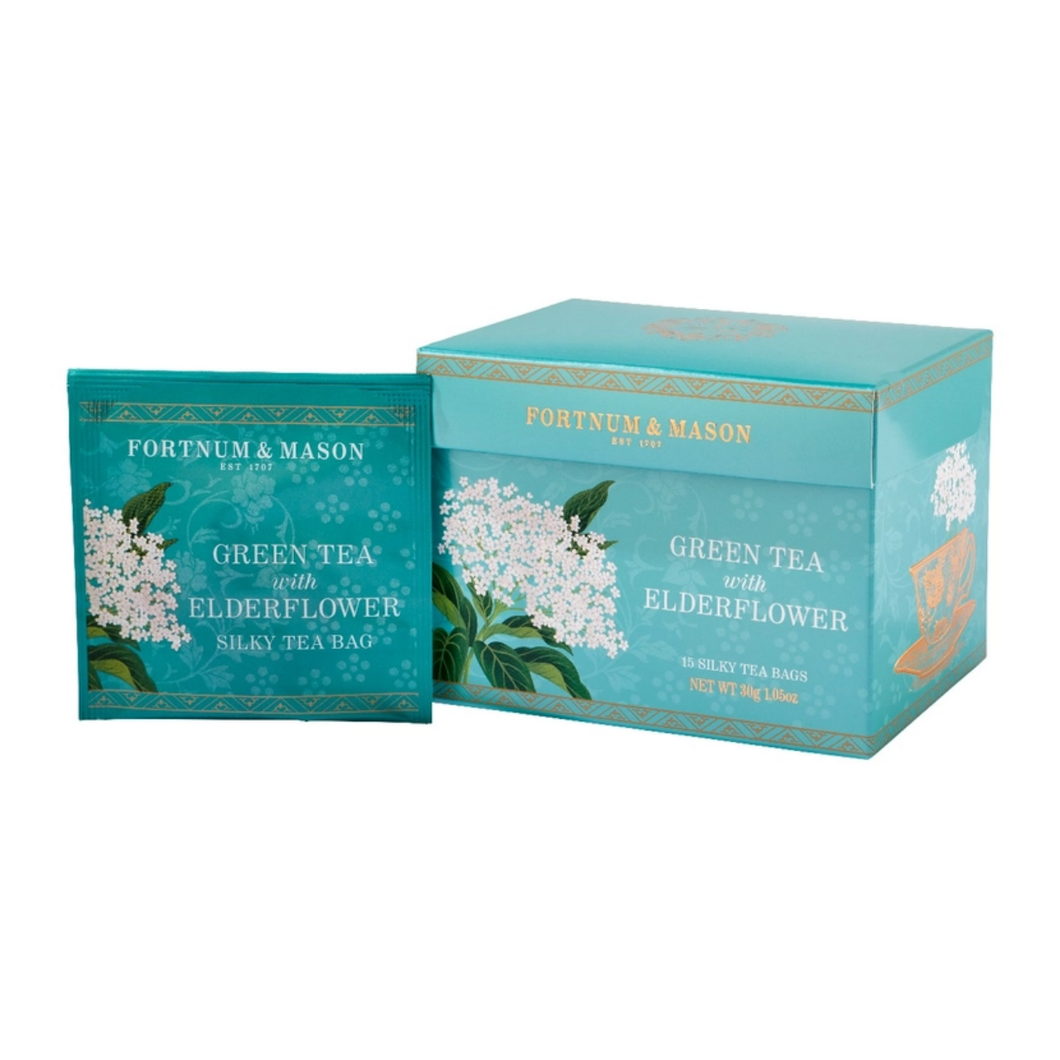 Fortnum & Mason Green Tea with Elderflower 15 Silky Tea Bags