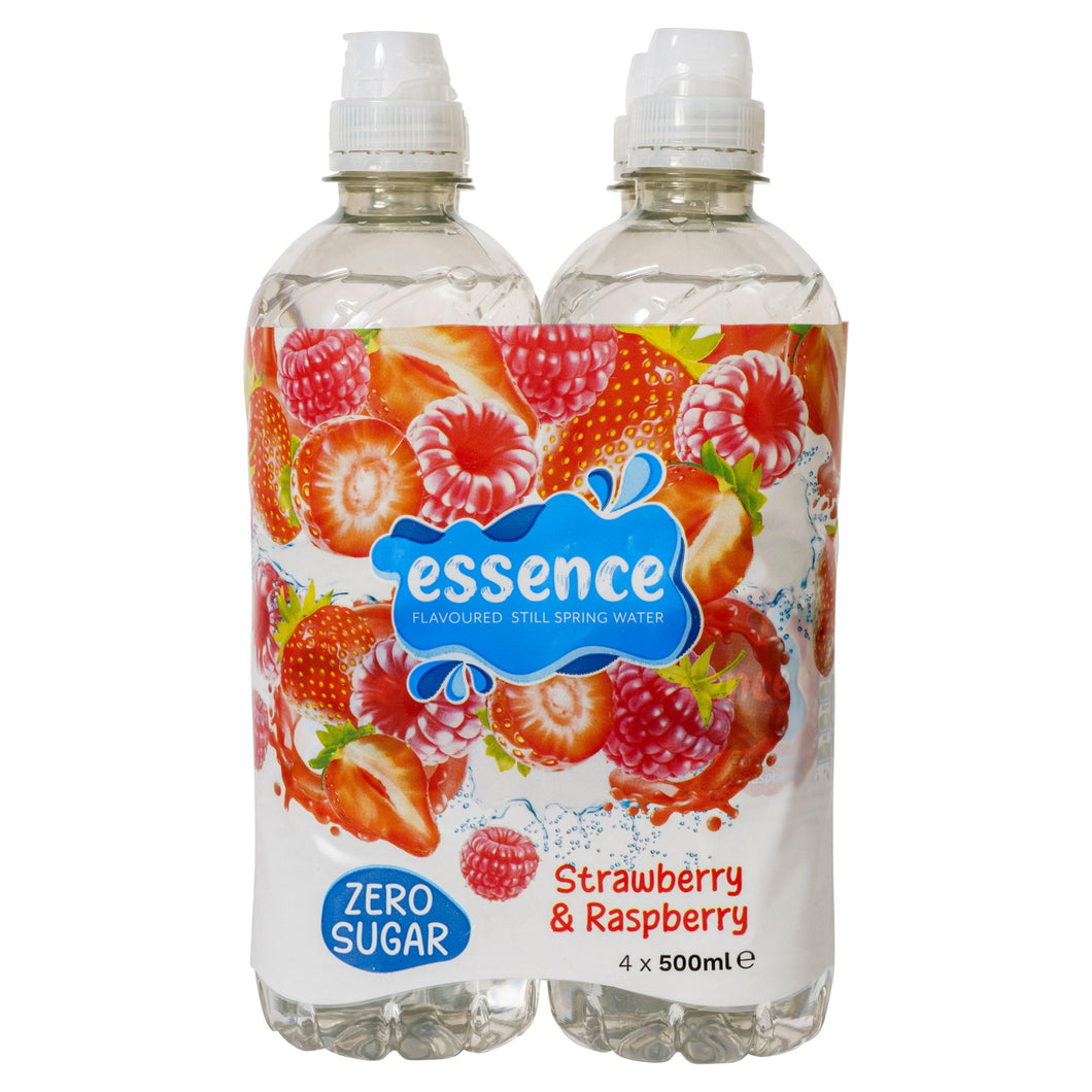 Essence Strawberry & Raspberry Flavoured Still Spring Water 4 x 500ml