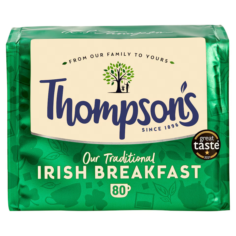 Thompson's Irish Breakfast Tea 80 Pack - Case of 6