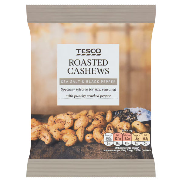 Tesco Sea Salt & Black Pepper Cashew Nuts 150G