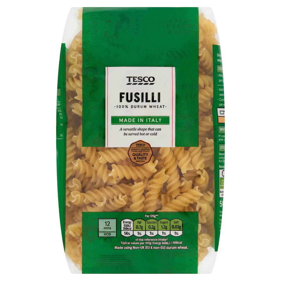 Tesco Fusilli Pasta, 500g