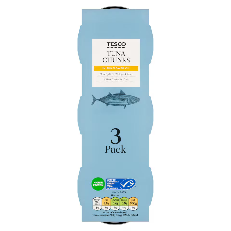 Tesco Tuna Chunks In Oil 3 X 80G