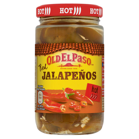 Old El Paso Sliced Red Jalapeños, 215g