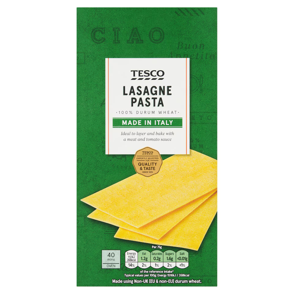 Tesco Lasagne Pasta, 500g