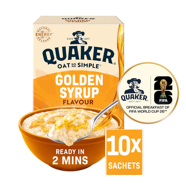 Quaker Oat So Simple Porridge Sachets - Golden Syrup, 10x36g