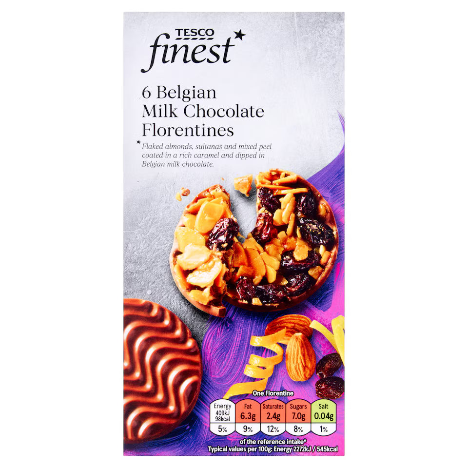 Tesco Finest Milk Chocolate Florentines 105g