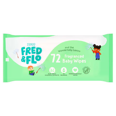 Fred & Flo 72 Biodegradable Fragranced Wipes