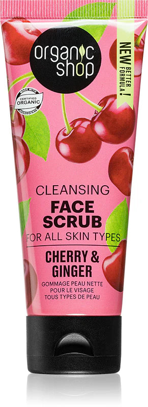 Organic Shop Cleansing Face Scrub Ginger & Cherry, 75 ml