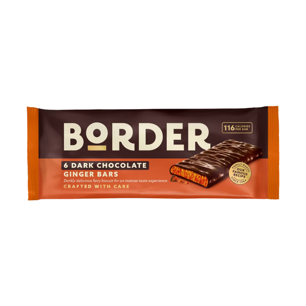 Border Biscuits 6 Dark Chocolate Ginger Bars 144g