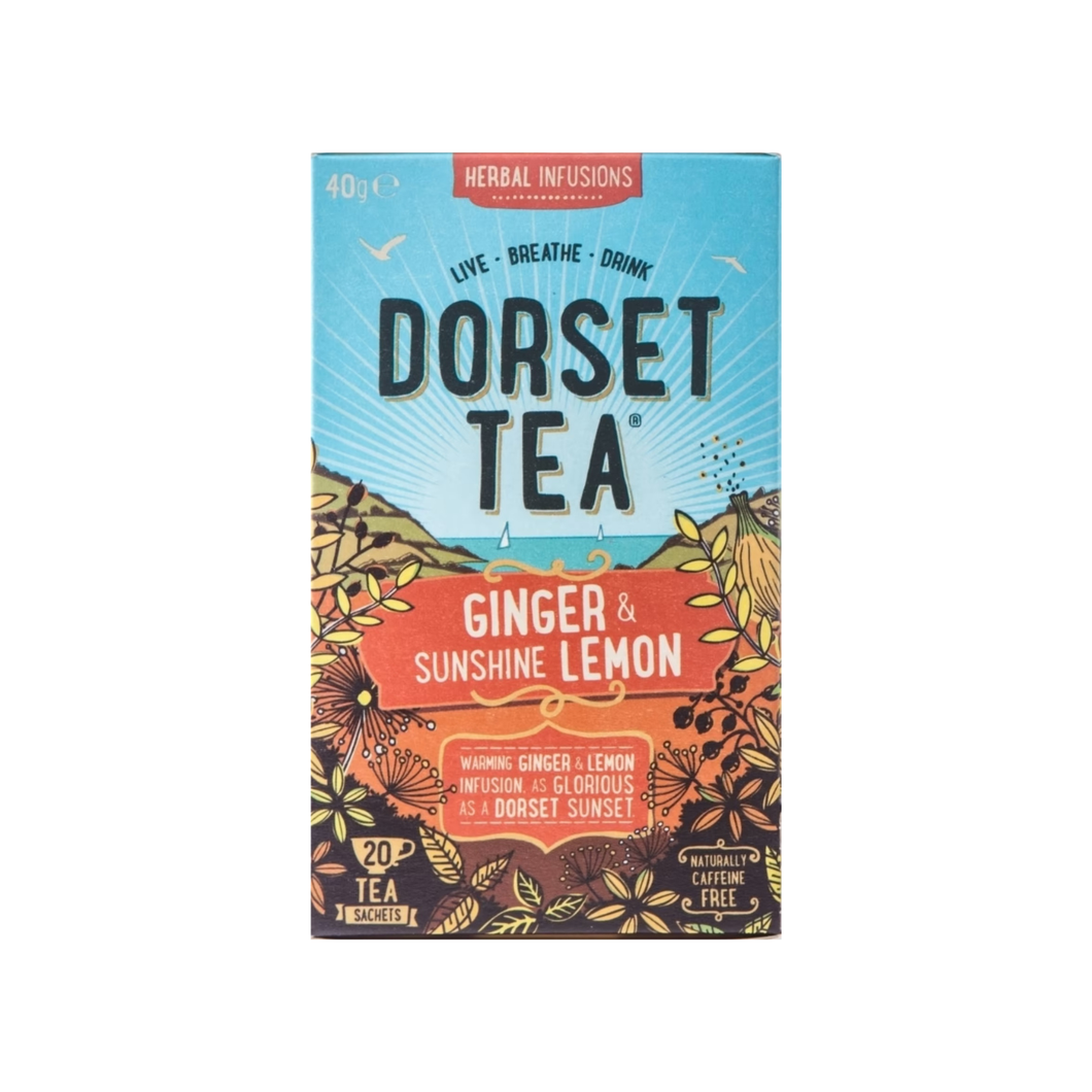 Dorset Tea Herbal Infusions Ginger & Sunshine Lemon - 20 Sachets 40g