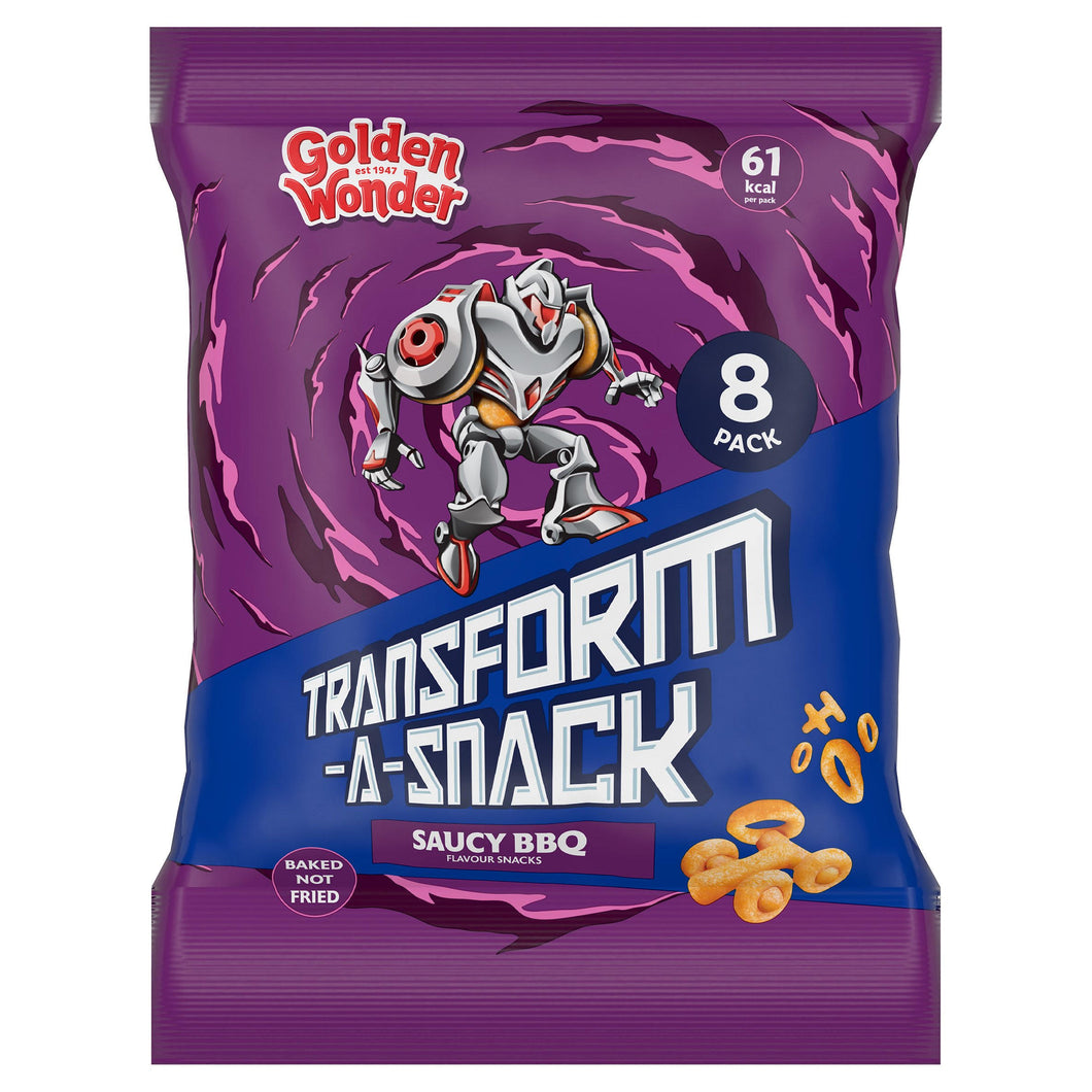 Golden Wonder Transform-A-Snack Saucy BBQ Flavour Snacks 8 x 12g