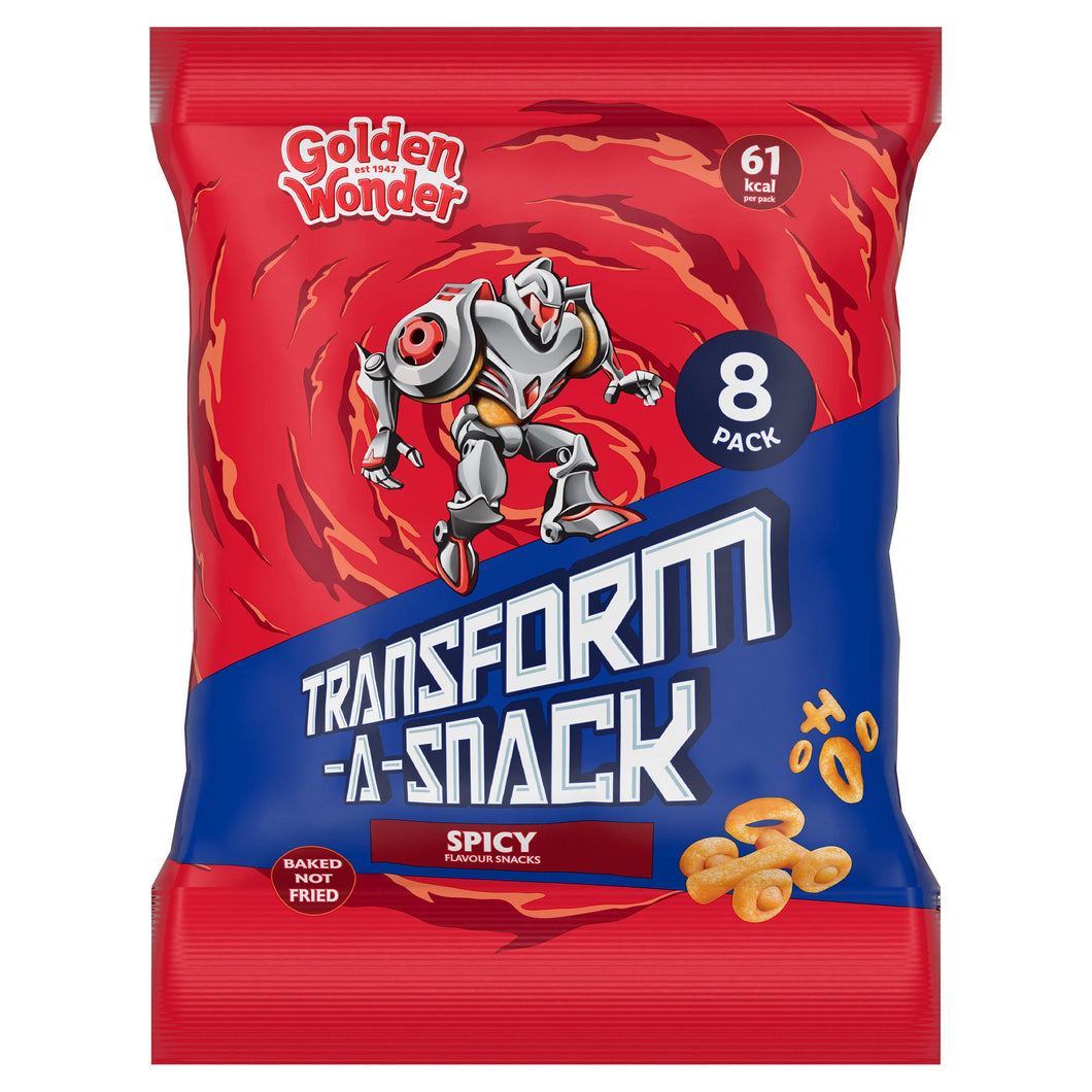 Golden Wonder Transform-A-Snack Spicy Flavour Snacks 8 x 12g