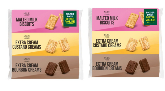 M&S Extra Cream Triple Pack Biscuits - (2 Pack)