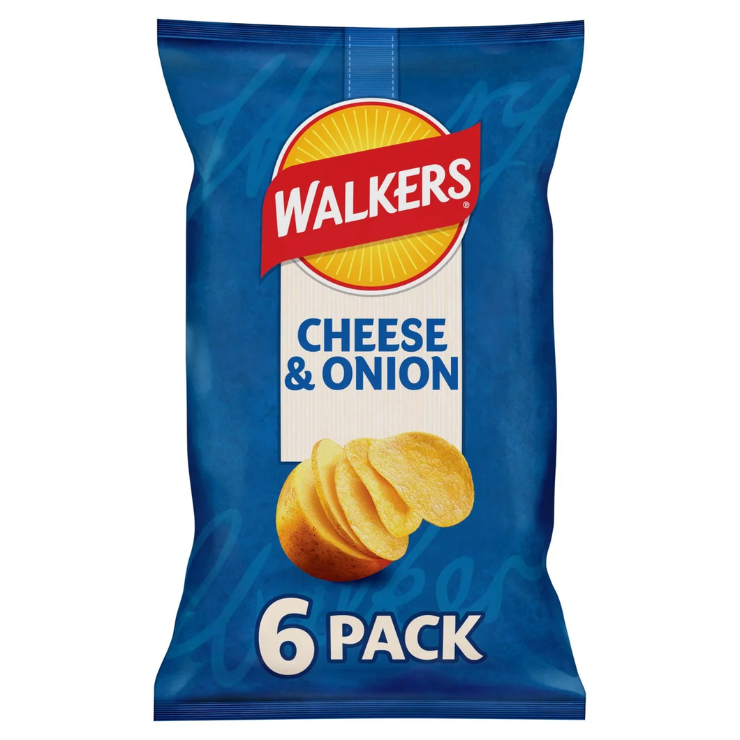 Walkers Crisps Cheese and Onion 6x25g