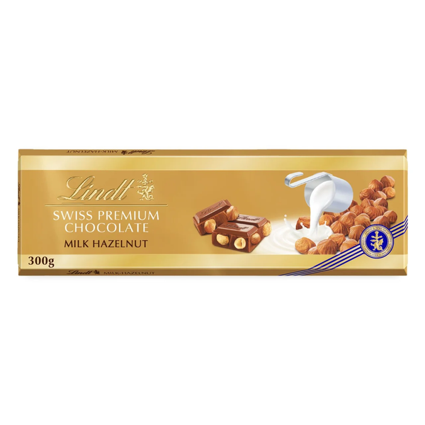 Lindt Gold Swiss Premium Milk Chocolate Hazelnut Bar 300g